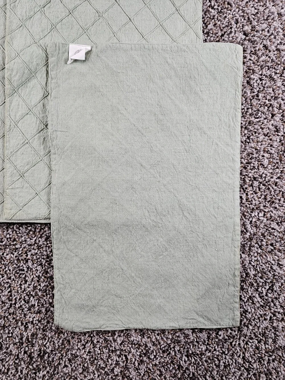 Set of 6 Vintage Placemats Quilted Sage Green Elegant by India Overseas
